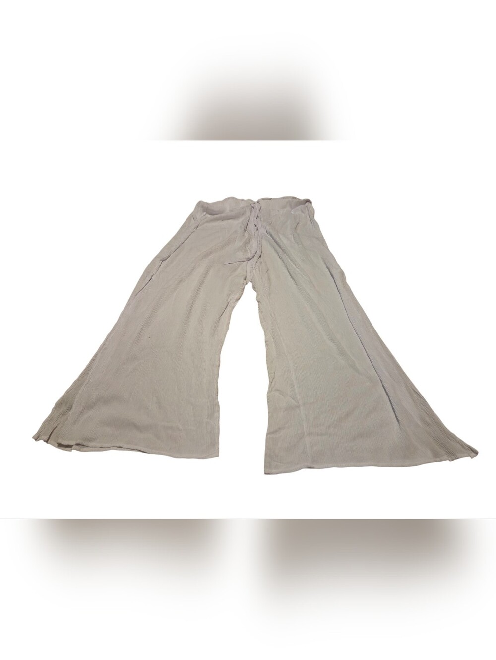 Women’s 2X Cover 2 Cover White Crinkle Gauze Side Slit Wide Leg Cover Up Pants